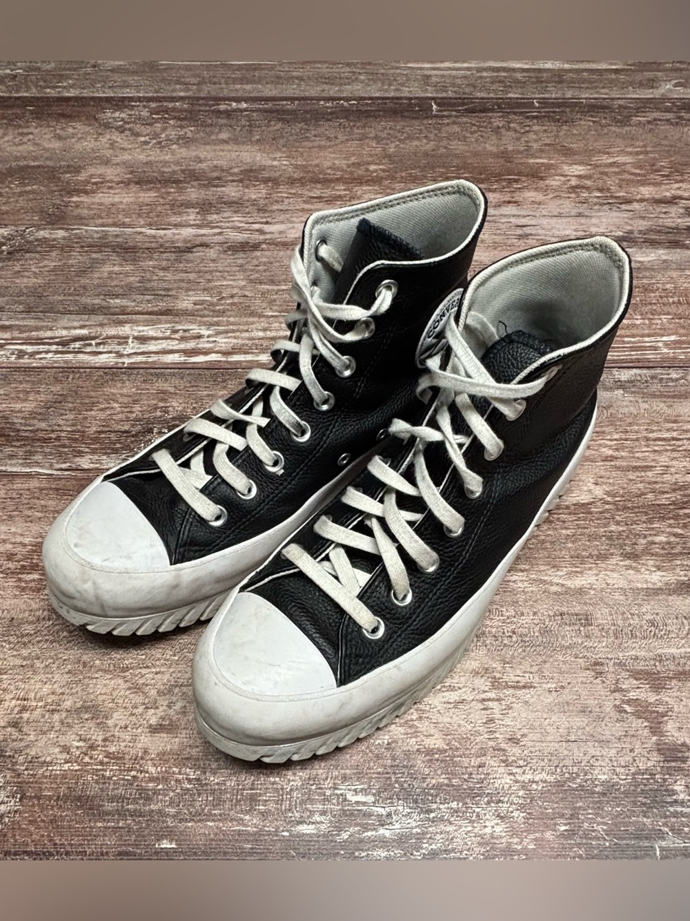 Converse Leather High-Top Platform Grunge Chuck Taylor Sneakers Shoes M8 W10